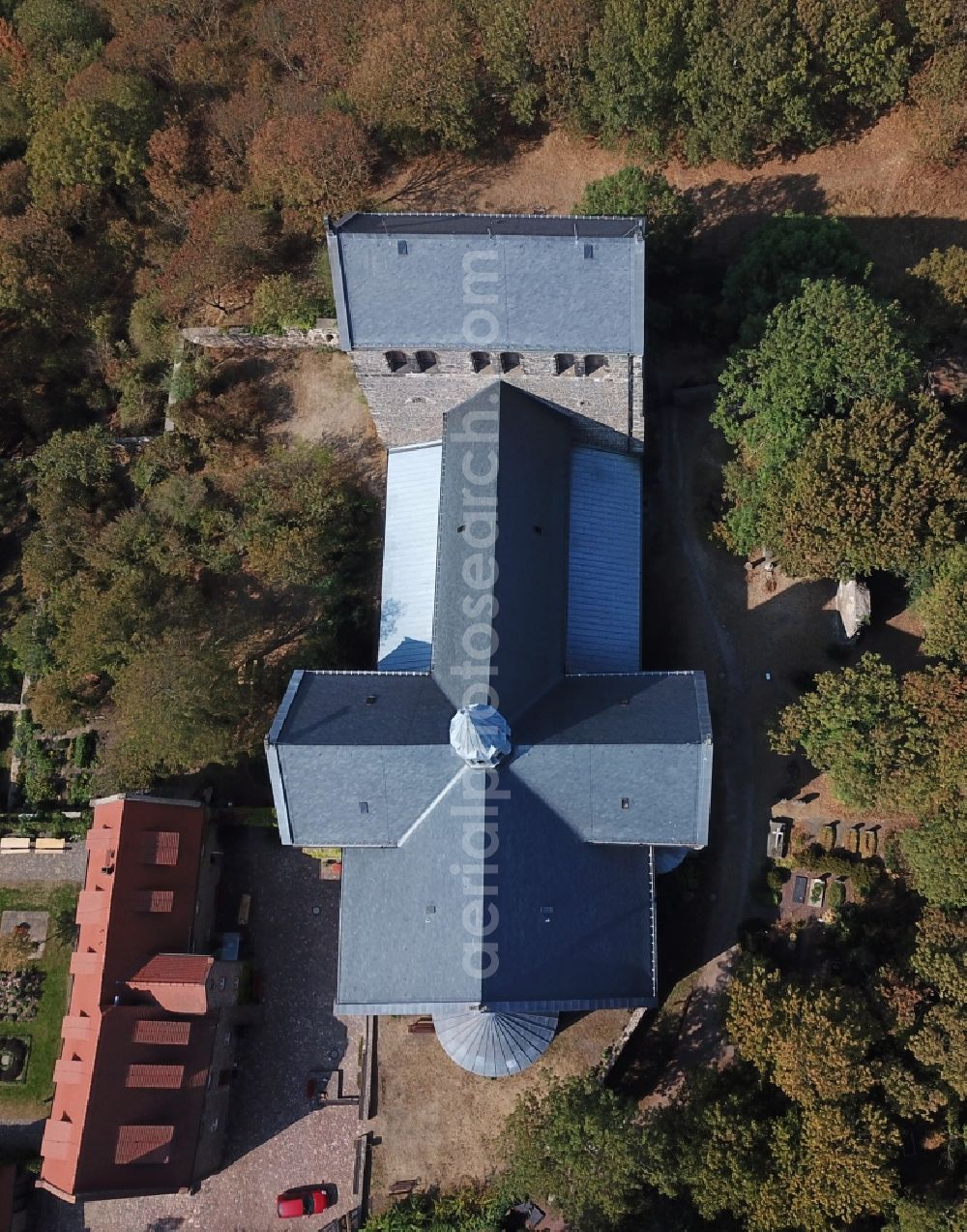 Aerial photograph Petersberg - Complex of buildings of the monastery Stiftskirche in Petersberg in the state Saxony-Anhalt