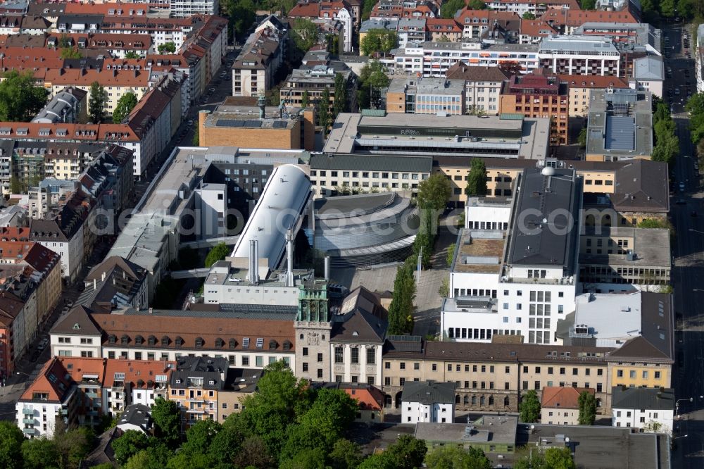 München from the bird's eye view: University main area of the technical university in the district Maxvorstadt in Munich in the state Bavaria, Germany