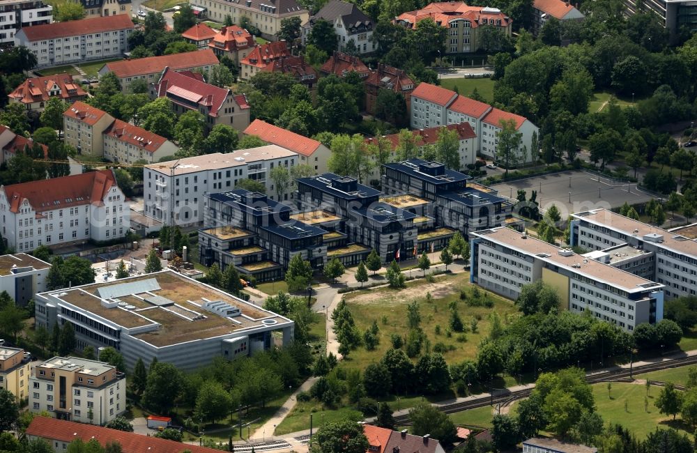 Aerial photograph Erfurt - Building complex of the Ministry of Economy, Sciences and the digital society on Max-Reger-Strasse in Erfurt in the state of Thuringia