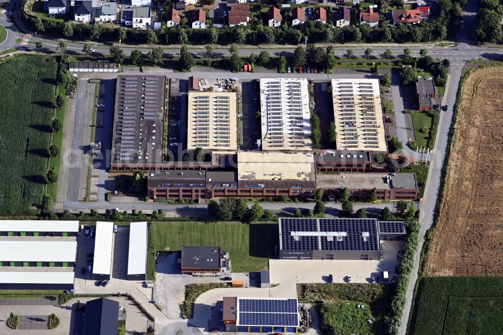 Soest from above - Building complex of the education and training center Berufsbildungszentrum BBZ in Soest in the state North Rhine-Westphalia, Germany