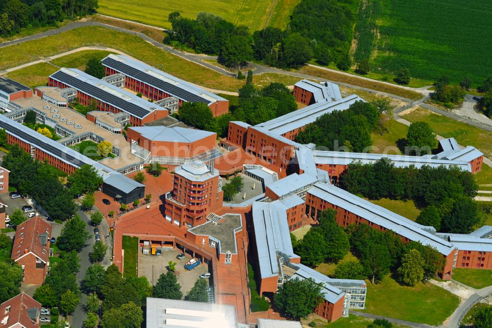 Münster from above - Building complex of the further education and training center Education and Science Center of the Federal Finance Administration on Gescherweg Street in the district on street Gescherweg of Gievenbeck in Muenster in the federal state of North Rhine-Westphalia, Germany