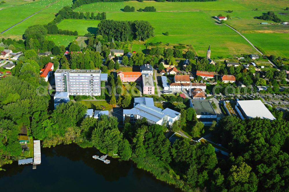 Aerial image Plessow - Building complex of the education and training center Bildungszentrum of Bundesfinanzverwaltung on street Plessower Hauptstrasse in Plessow in the state Brandenburg, Germany