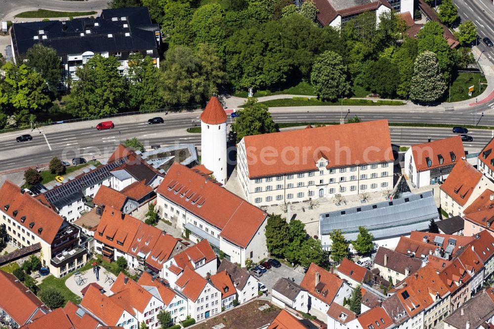 Aerial photograph Kaufbeuren - Building complex of the education and training center VHS and Kunsthaus in Kaufbeuren in the state Bavaria, Germany