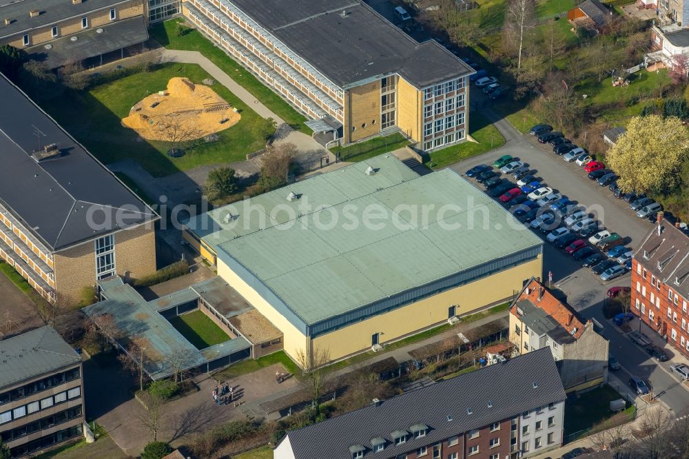 Hamm from above - Building complex of the Vocational School Friedrich-List-Berufskolleg and Eduard-Spranger-Berufskolleg on Vorheider Weg in Hamm in the state North Rhine-Westphalia