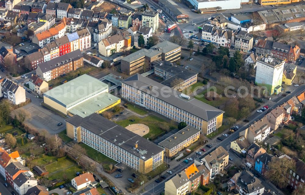 Aerial photograph Hamm - Building complex of the Vocational School Friedrich-List-Berufskolleg and Eduard-Spranger-Berufskolleg on Vorheider Weg in Hamm in the state North Rhine-Westphalia