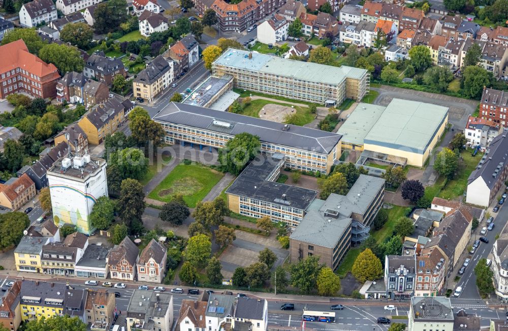 Hamm from above - Building complex of the Vocational School Friedrich-List-Berufskolleg and Eduard-Spranger-Berufskolleg on Vorheider Weg in Hamm in the state North Rhine-Westphalia