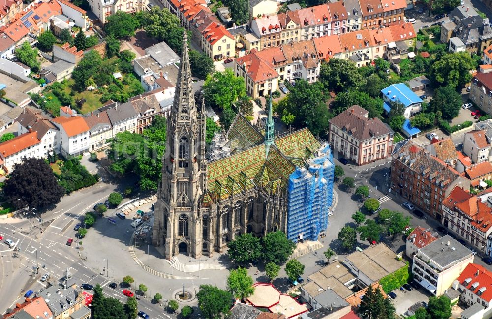 Aerial image Speyer - View of the Memorial Church of the Protestation in Speyer in the state Rhineland-Palatinate