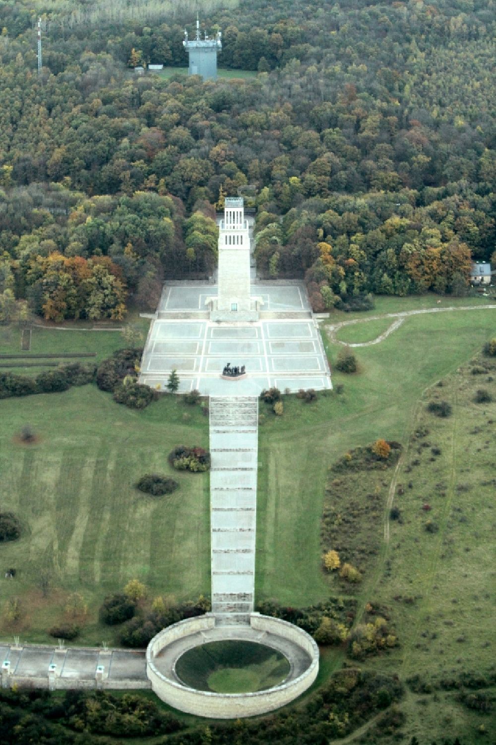 Weimar from above - Central memorial of the Buchenwald concentration camp in Weimar / Thuringia