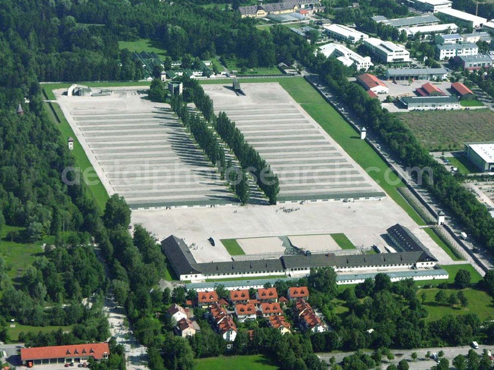 Dachau from above - Blick auf die Gedenkstätte des ehem. KZ Konzentrationslagers Dachau