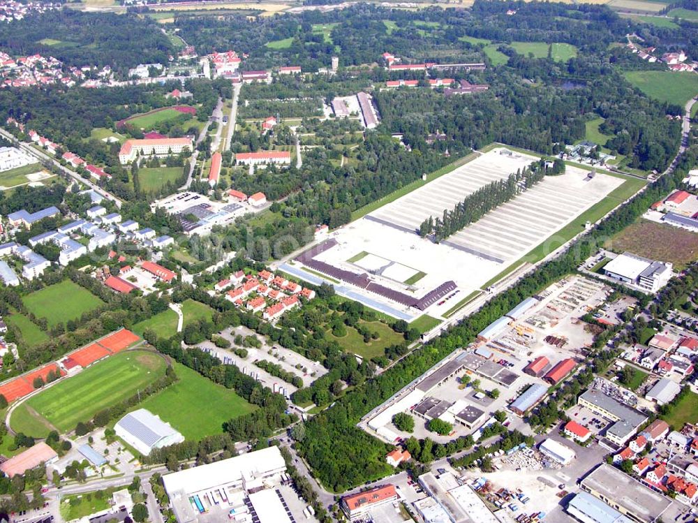 Dachau from above - Blick auf die Gedenkstätte des ehem. KZ Konzentrationslagers Dachau