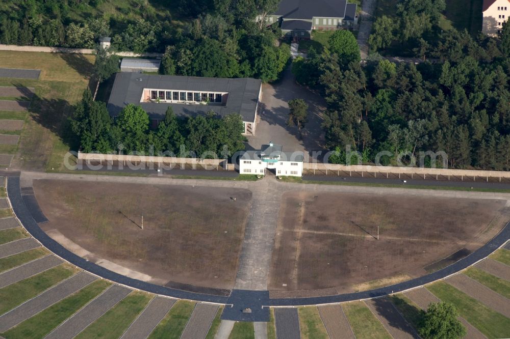 Oranienburg from the bird's eye view: Memorial Sachsenhausen - Oranienburg in Brandenburg