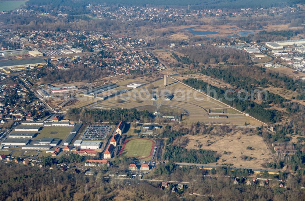 Aerial photograph Oranienburg - Memorial Sachsenhausen - Oranienburg in Brandenburg