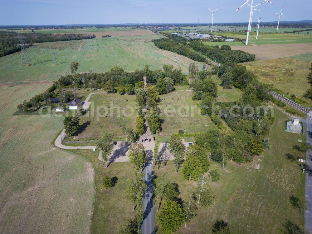 Zeithain from the bird's eye view: Ehrenhain Zeithain Memorial - Saxon Memorials Foundation in Zeithain in the state of Saxony, Germany