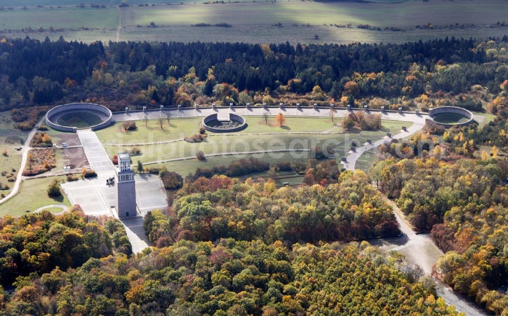 Weimar from the bird's eye view: Memorial to the Buchenwald concentration camp in Weimar in Thuringia