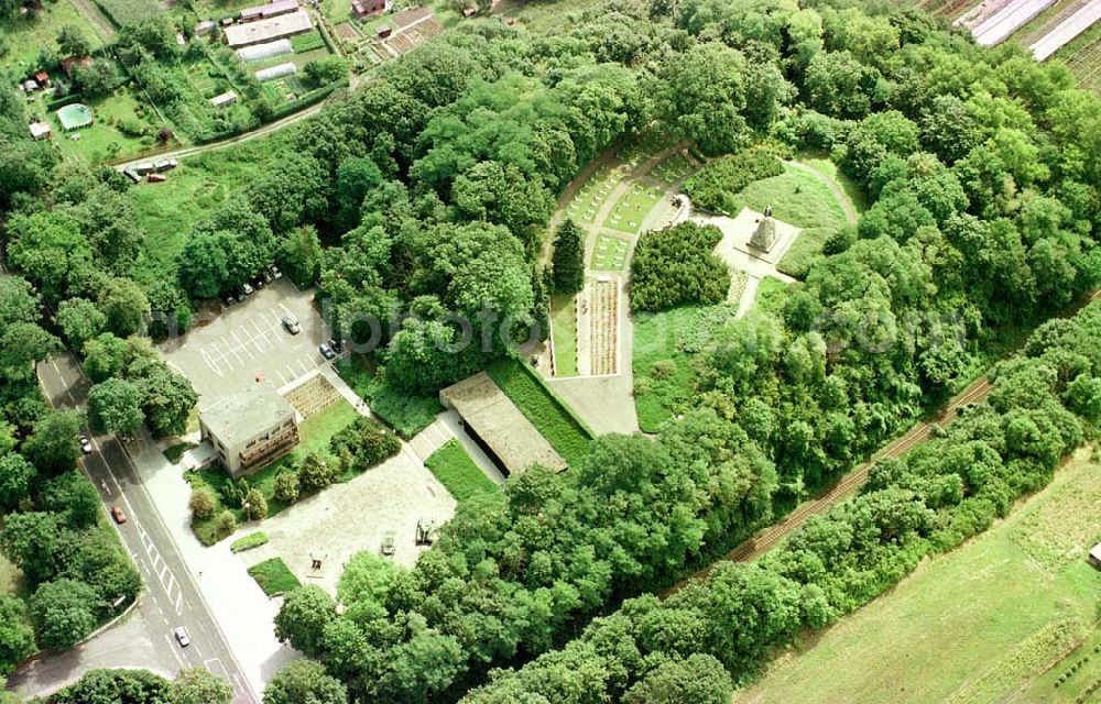 Seelow / Brandenburg from above - Gedenkstätte an den Seelower Höhen.