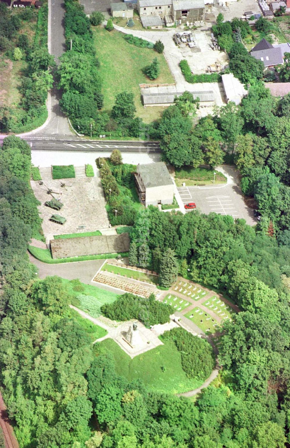 Seelow / Brandenburg from above - Gedenkstätte an den Seelower Höhen.