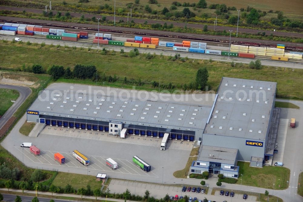 Großbeeren from above - Company of GEFCO Germany GmbH, a logistics company with a branch in Großbeeren in Bundesland Brandenburg. de.gefco.net