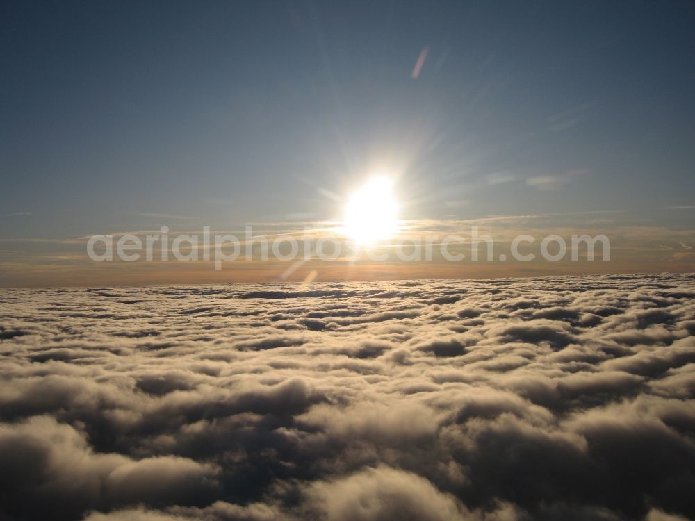 Aerial photograph Jettingen - Layer cloud formation with sunlight in Jettingen Baden-Wuerttemberg