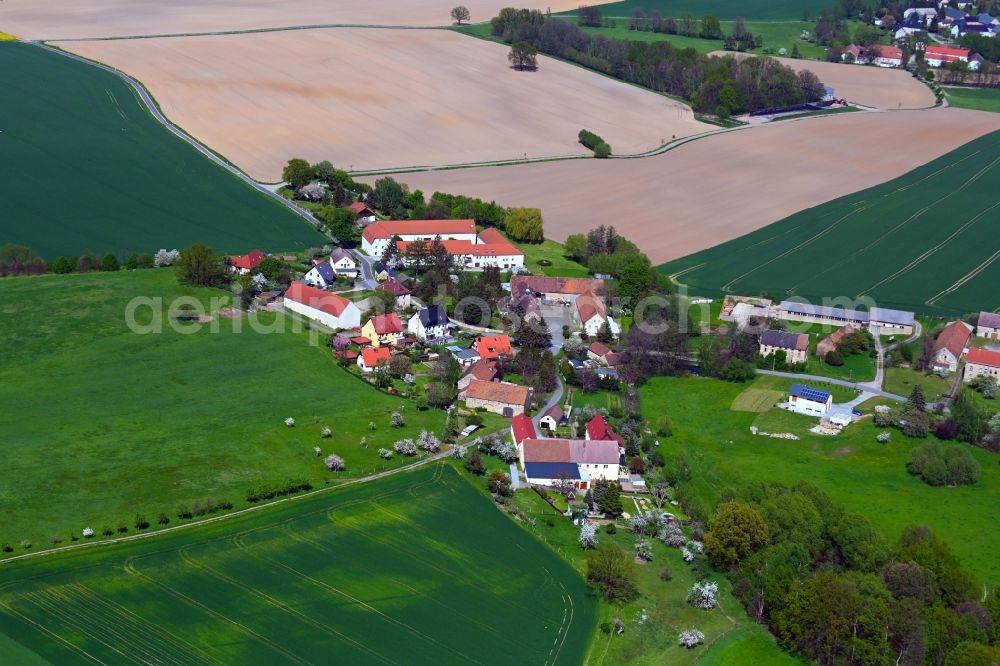 Canitz-Christina from above - Homestead of a farm on Canitz-Christina Strasse in Canitz-Christina in the state Saxony, Germany