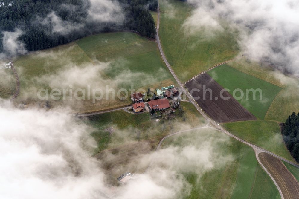 Aerial photograph Hofstetten - Homestead and farm outbuildings on the edge of agricultural fields in Hofstetten in the state Baden-Wuerttemberg, Germany