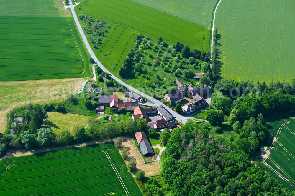 Aerial photograph Külsheim - Homestead and farm outbuildings on the edge of agricultural fields in Külsheim in the state Baden-Wuerttemberg, Germany