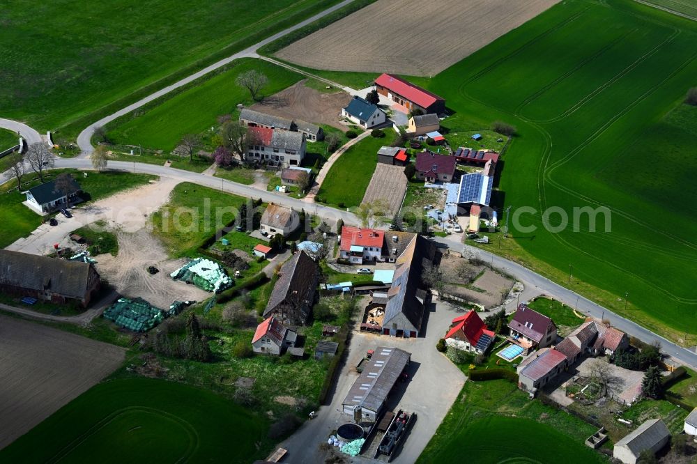 Mauken from the bird's eye view: Homestead of a farm in Mauken in the state Saxony-Anhalt, Germany