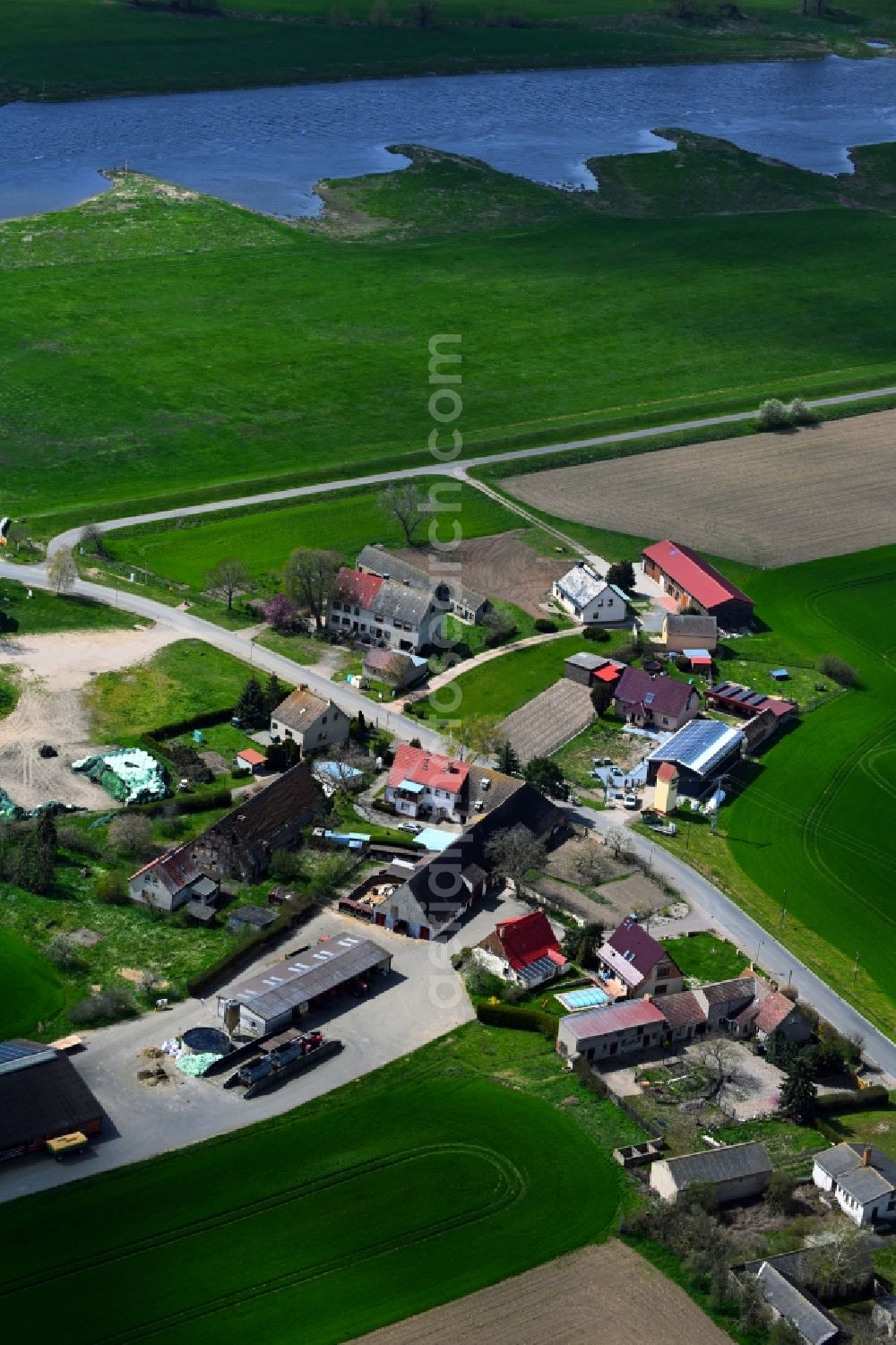 Aerial image Mauken - Homestead of a farm in Mauken in the state Saxony-Anhalt, Germany