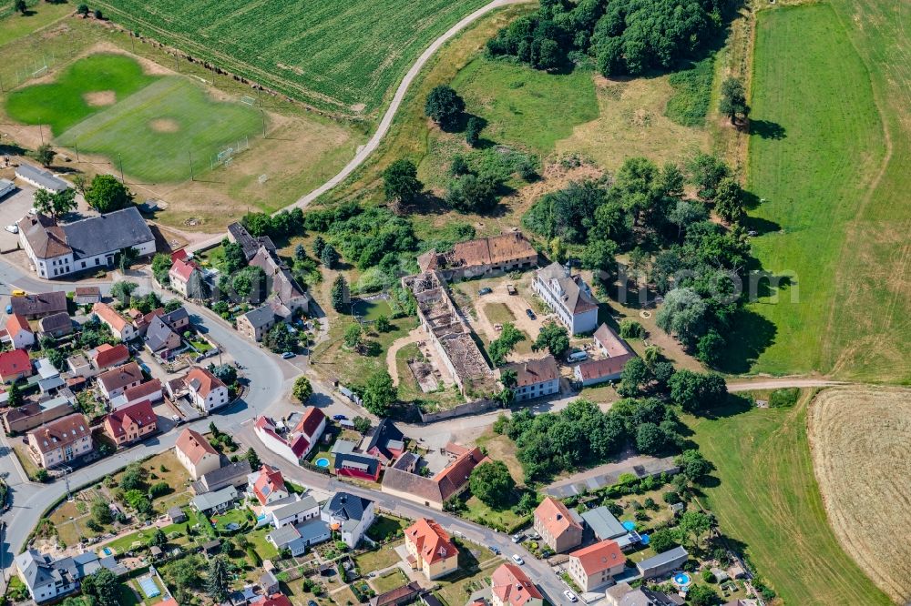 Bobersen from above - Ruins of Homestead of a farm in Bobersen in the state Saxony, Germany