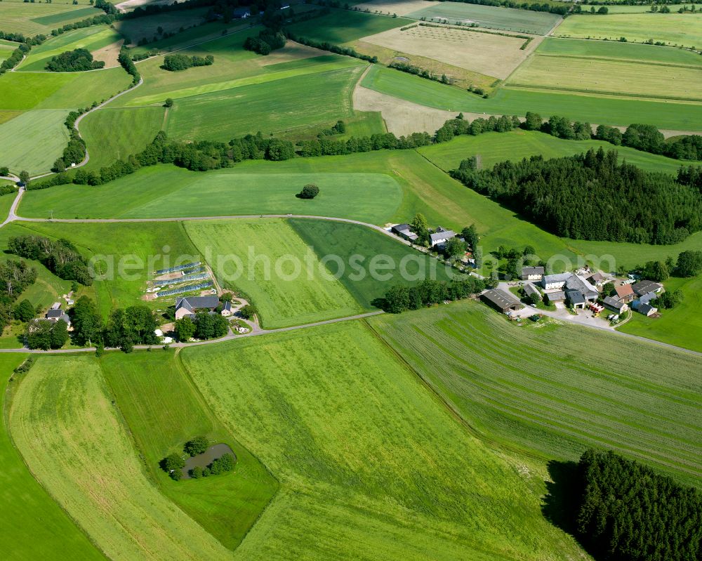 Aerial image Sparneck - Homestead and farm outbuildings on the edge of agricultural fields in the district Immerseiben in Sparneck in the state Bavaria, Germany