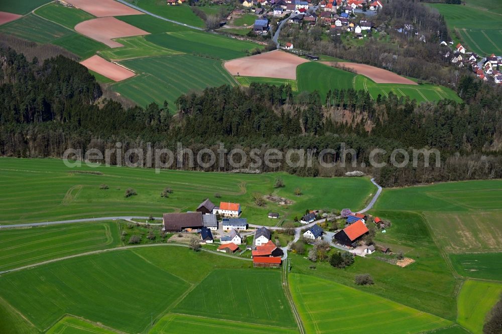 Wolpersreuth from above - Homestead of a farm in Wolpersreuth in the state Bavaria, Germany