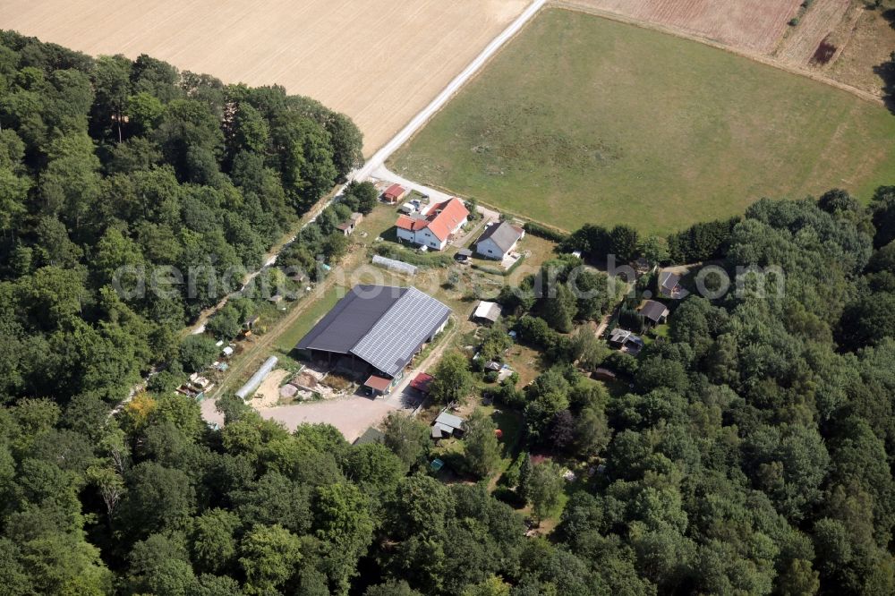 Taunusstein from above - Farm on the edge of forests and cultivated fields in Taunusstein in the state Hesse