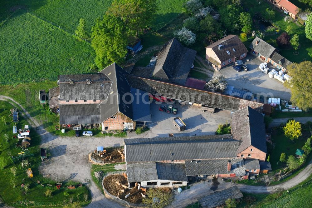 Schnega from the bird's eye view: Homestead of a farm Biolandhof Cordts in Schnega in the state Lower Saxony, Germany