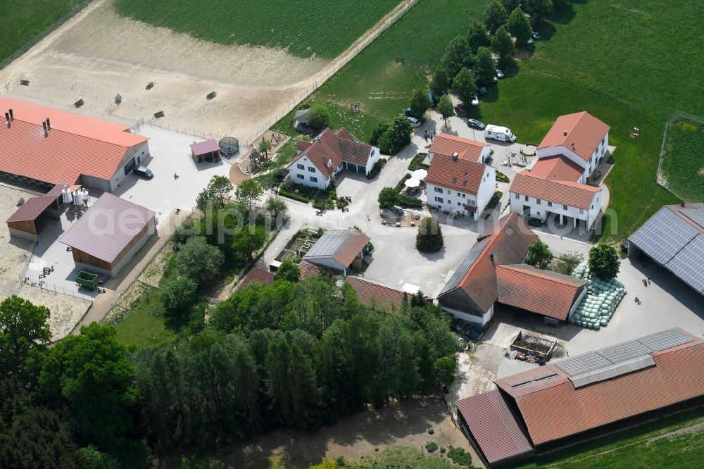 Hilgertshausen-Tandern from above - Ferlhof farm in Hilgertshausen-Tandern in the federal state of Bavaria, Germany