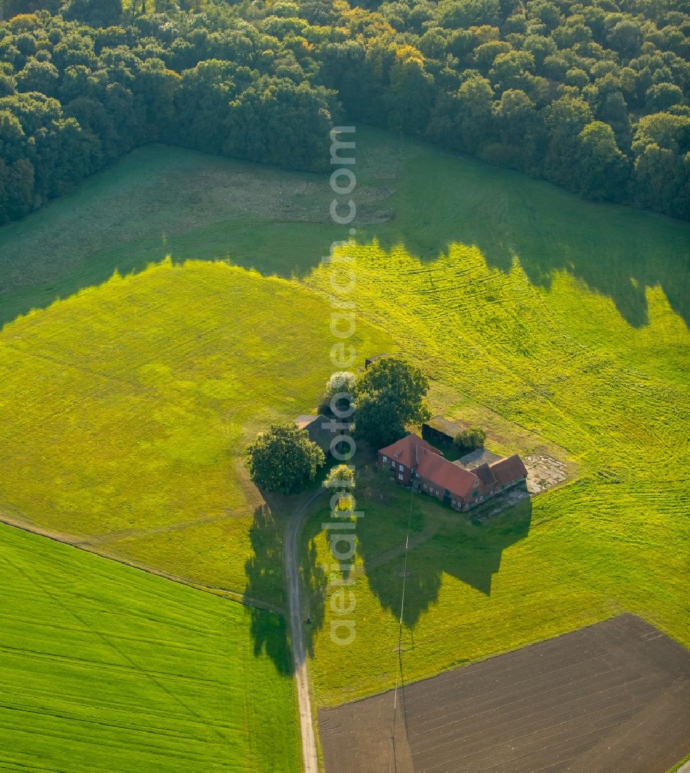 Aerial image Gladbeck - Homestead of a farm an der Schanzenheide in Gladbeck in the state North Rhine-Westphalia