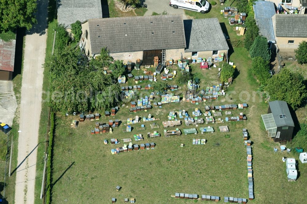 Aerial image Parmen - Homestead of a farm in Parmen in the state Brandenburg