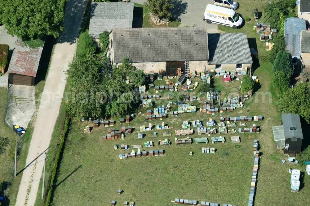 Parmen from above - Homestead of a farm in Parmen in the state Brandenburg