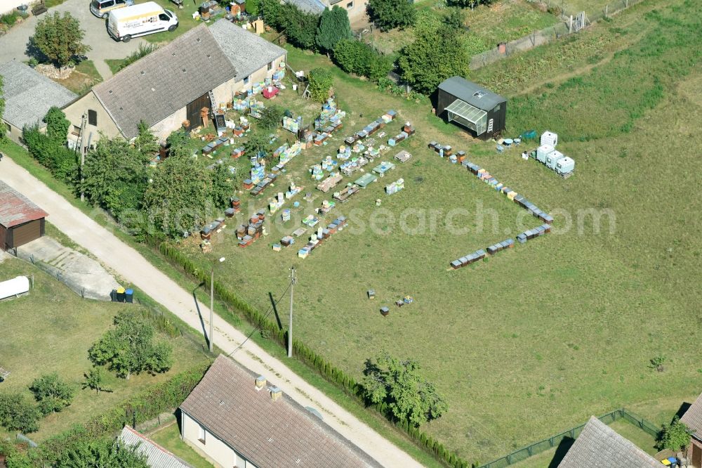 Aerial image Parmen - Homestead of a farm in Parmen in the state Brandenburg