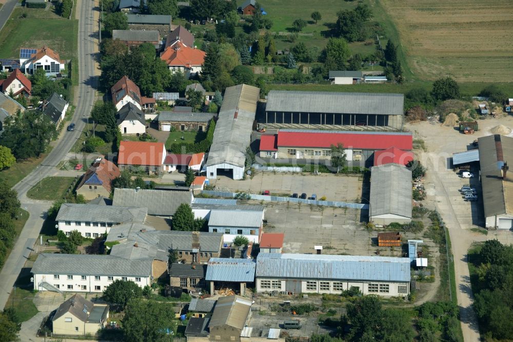 Aerial image Rehfelde - Farm and agricultural estate on Lagerstrasse in the South of Rehfelde in the state of Brandenburg. The compound includes outbuildings, stables and residential buildings