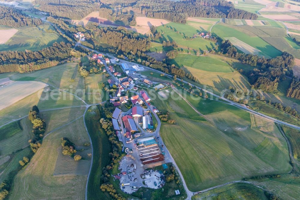 Aerial image Mühlingen - Homestead of a farm Mathaeus Muffler Landwirtschaft in Muehlingen in the state Baden-Wurttemberg, Germany