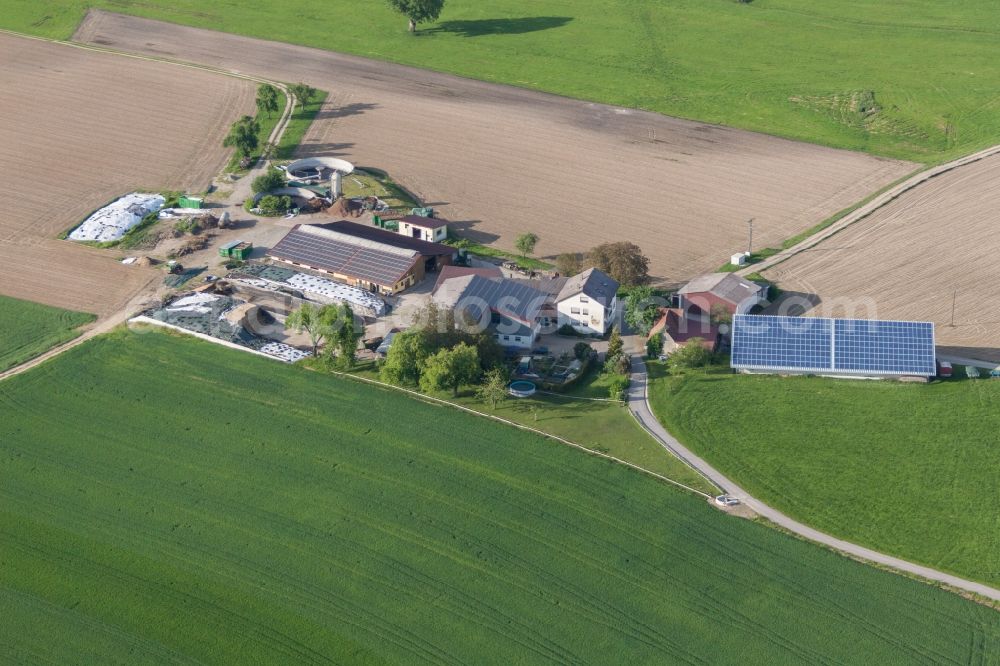 Aerial image Hohenfels - Farm on the edge of cultivated fields in Hohenfels in the state Baden-Wurttemberg, Germany