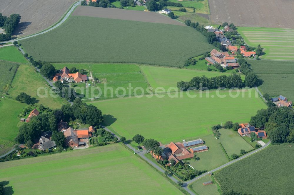 Aerial image Alfhausen - Farm on the edge of cultivated fields in Alfhausen in the state Lower Saxony