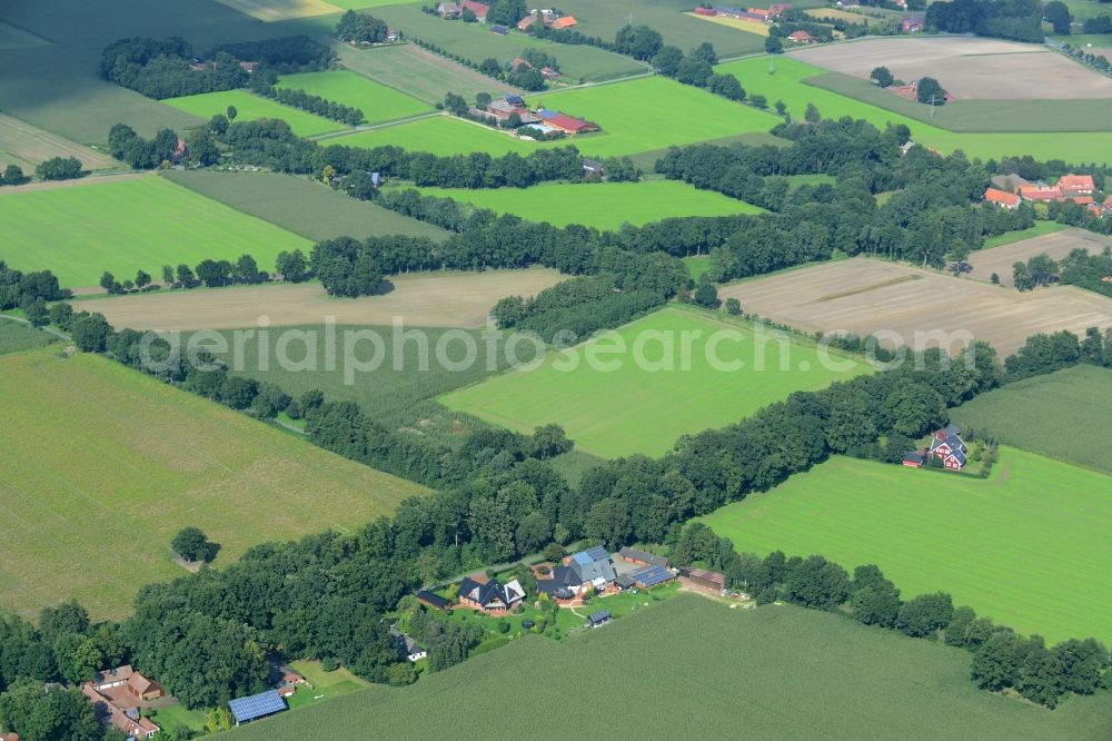 Aerial image Alfhausen - Farm on the edge of cultivated fields in Alfhausen in the state Lower Saxony