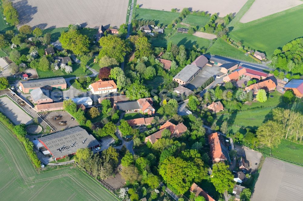 Aerial photograph Hambrock - Farm on the edge of cultivated fields in Hambrock in the state Lower Saxony, Germany