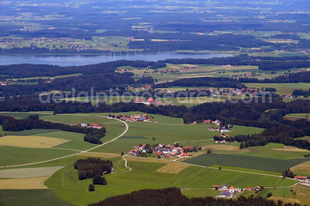 Nirnharting from the bird's eye view: Farm on the edge of cultivated fields in Nirnharting in the state Bavaria, Germany