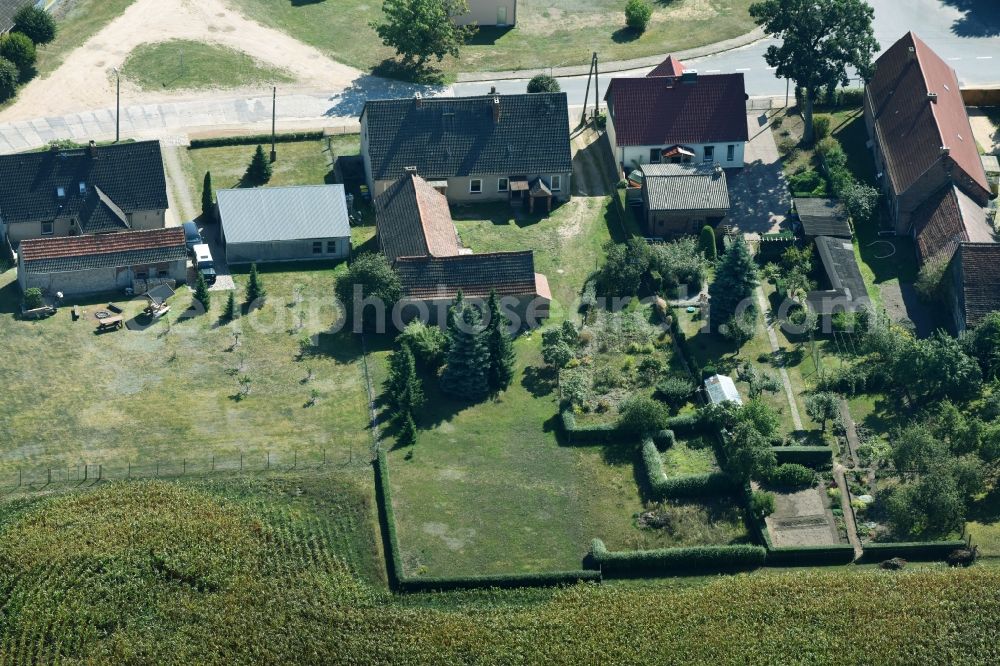 Aerial image Parmen Nordwestuckermark - Farm on the edge of cultivated fields in Parmen - Nordwestuckermark in the state Brandenburg