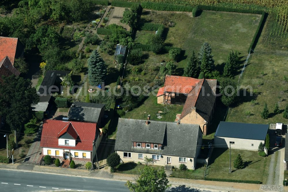 Parmen Nordwestuckermark from above - Farm on the edge of cultivated fields in Parmen - Nordwestuckermark in the state Brandenburg