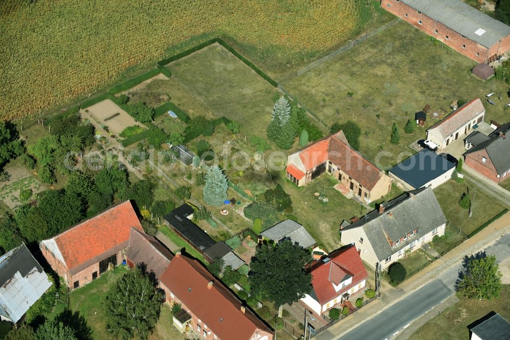 Aerial image Parmen Nordwestuckermark - Farm on the edge of cultivated fields in Parmen - Nordwestuckermark in the state Brandenburg