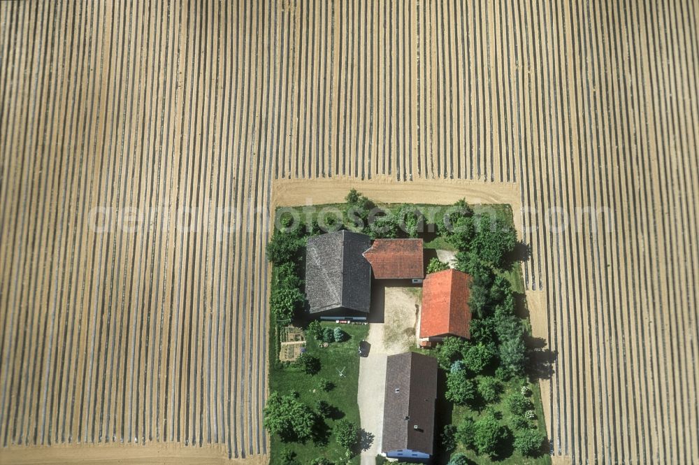 Reisbach from the bird's eye view: Farm on the edge of cultivated fields in Reisbach in the state Bavaria