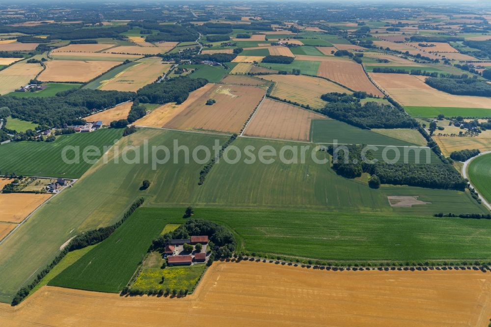 Aerial image Rosendahl - Farm on the edge of cultivated fields in Rosendahl in the state North Rhine-Westphalia, Germany