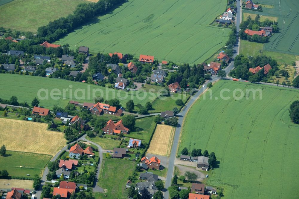 Stadthagen from above - Farm on the edge of cultivated fields in Stadthagen in the state Lower Saxony